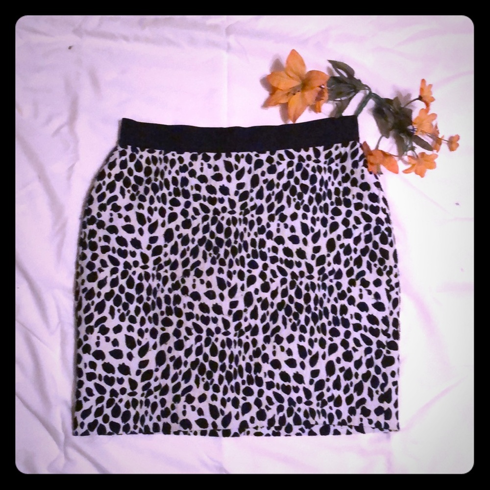 Ann Taylor, White Leopard Skirt.